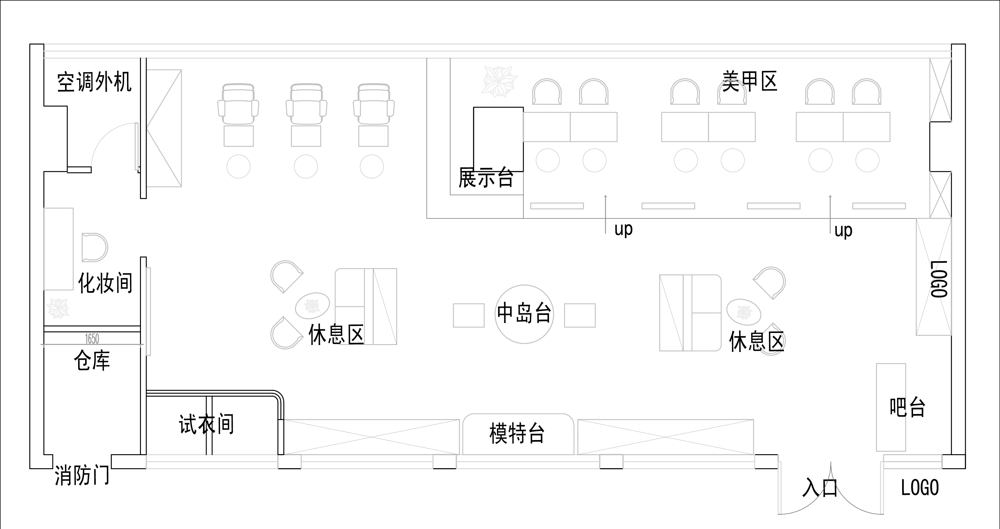 美甲店裝修平面設計圖